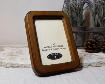 Marco rectangular de madera de roble claro hecho a mano para bordar en punto de cruz con fotos, disponible en tamaños de 2"x3", 2.5"x3.5", 3"x4", 3.5"x5", 4"x6", 5"x7", A5/6"x8".