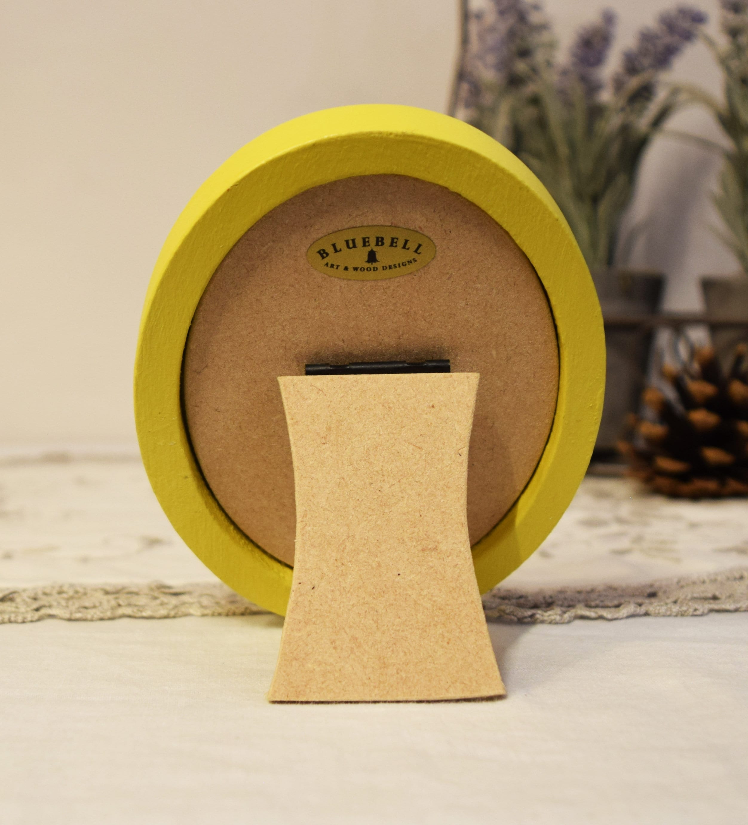 Sunshine Yellow Oval Handmade Wooden Photo Picture Frame