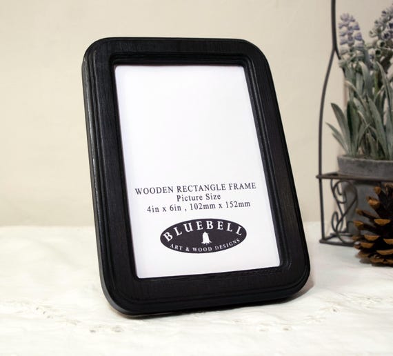 Black Wooden Rectangle Handmade Photo Cross Stitch Embroidery Antique Style Frame 2"x3", 2.5"x3.5", 3"x4", 3.5"x5", 4"x6", 5"x7", A5/6"x8"