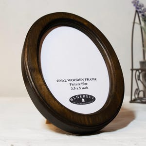 Dark Oak Oval Handmade Wooden Photo Frame