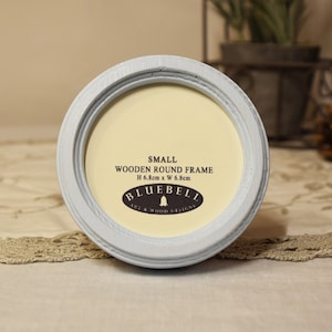 Baby Blue Round Handmade Wooden Photo Cross Stitch Embroidery Antique Vintage Style Frame 2.5&quot;x2.5&quot;, 3&quot;x3&quot;, 4&quot;x4&quot; 5&quot;x5&quot;, 6&quot;x6&quot; Inches