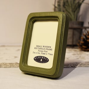 Olive Green Small Wooden Rectangle Handmade Photo Frame Rustic Antique Vintage Style Picture Frame