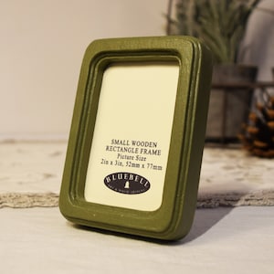Olive Green Wooden Rectangle Handmade Photo Cross Stitch Embroidery Antique Style Frame 2&quot;x3&quot;, 2.5&quot;x3.5&quot;, 3&quot;x4&quot;, 3.5&quot;x5&quot;, 4&quot;x6&quot;, 5&quot;x7&quot; Inch