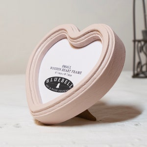 Ballerina Pink Heart Shaped Handmade Wooden Photo, Cross Stitch, Embroidery Frame, Antique Vintage Style Picture Frame 3&quot;x3&quot;, 4&quot;x4&quot; Inches