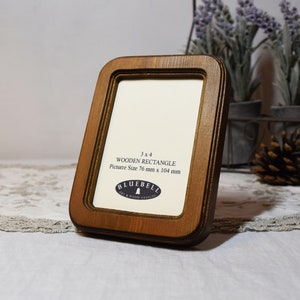 Light Oak Wooden Rectangle Handmade Photo Cross Stitch Embroidery Antique Style Frame 2"x3", 2.5"x3.5", 3"x4", 3.5"x5", 4"x6", 5"x7" Inches