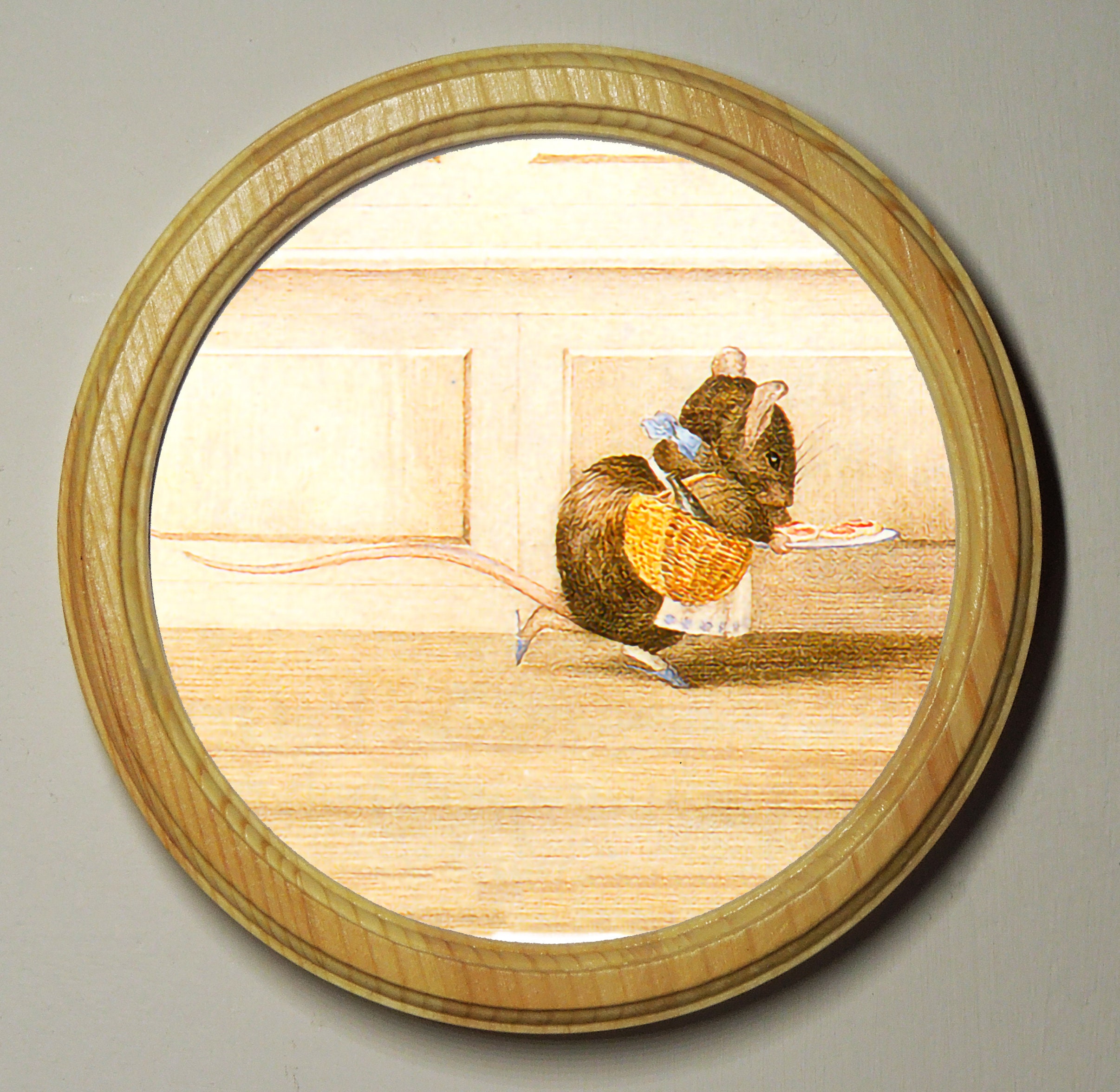 Beatrix Potter Round Wooden Framed Art Print Nursery Picture Etsy