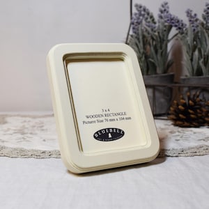 Ivory Wooden Hardwood Photo Frame, Handmade Antique Style.
