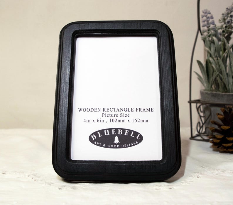 Marco rectangular de madera negra hecho a mano para fotografía, bordado de punto de cruz, estilo antiguo, 2"x3", 2.5"x3.5", 3"x4", 3.5"x5", 4"x6", 5"x7", A5/6"x8" imagen 2