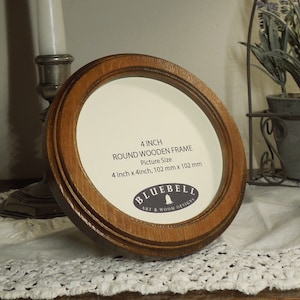 Light Oak Round Handmade Wooden Photo Frame Antique Vintage Style Picture Frame 2.5"x2.5",3"x3", 4"x4",5"x5", 6"x6", Inches