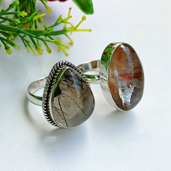 Garden Quartz Ring 925 Sterling Silver Ring Natural Quartz