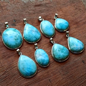 Larimar Pendant, Silver Necklace Pendant, Larimar Necklace Pendants ...