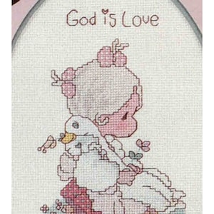 Precious Moments Cross Stitch Pattern: Girl & Goose, God is Love (PDF Digital Download)