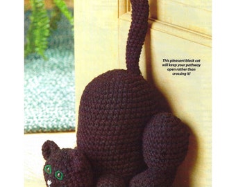 Easy Crochet Cat Doorstop PDF Pattern, Feline Amigurumi, Keep Door Open, Uses Scrap Yarn, Fun Gift or Craft Fairs, Instant Digital Download