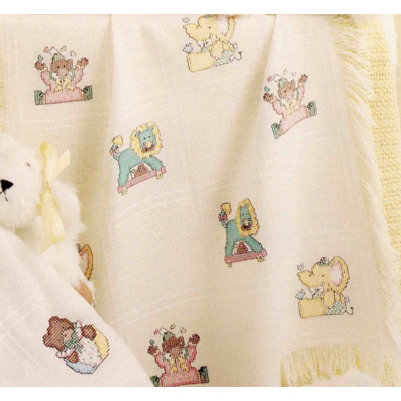 Stamped cross stitch baby blankets hotsell
