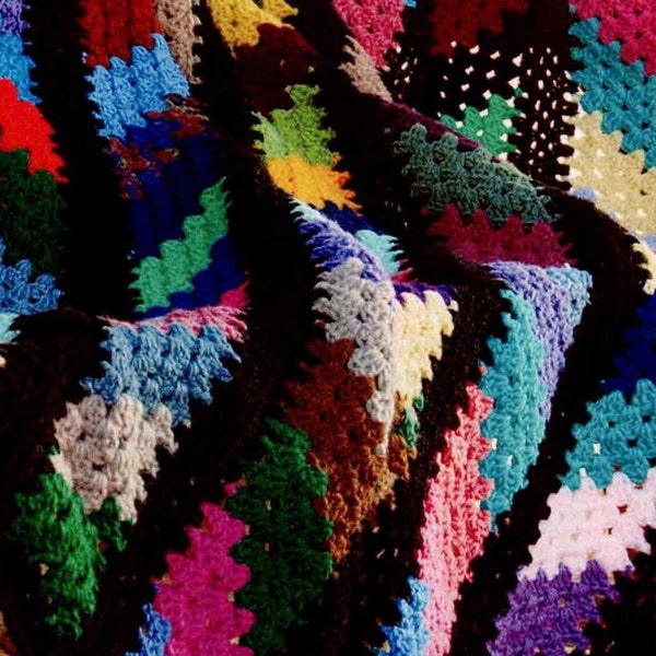 Easy Afghan Crochet PDF Pattern, Slanted Stripe Lap Blanket Throw, 50"x63", Easy to Work On When Traveling, Use Scrap Yarn, Digital Download