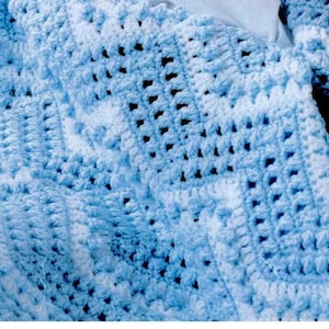 Mönster för virkad babyfilt: Unisex Ripple Afghan (digital PDF-nedladdning)