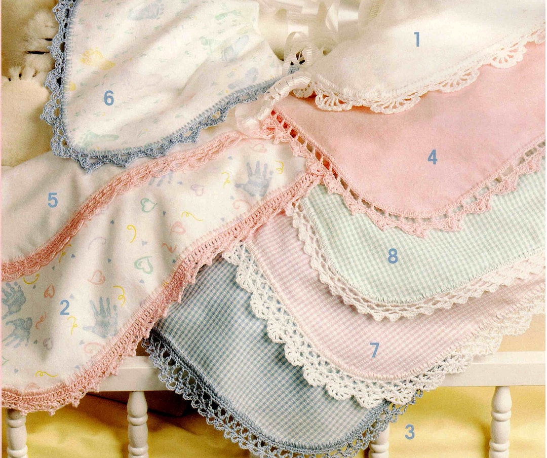 Crochet Edging Baby Blanket Pattern: Lace Designs (PDF Digital Download)