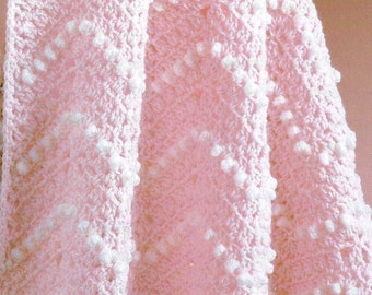 Baby Afghan PDF Crochet Pattern, Unisex Ripple Multicolor Baby Blanket, Sports Weight Yarn, 32"x44 3/4", Instant Digital Download