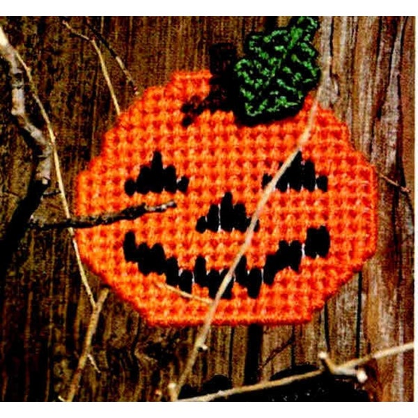 Halloween Ornament PDF Patterns, 6 Quick Designs to Stitch on Mesh Plastic Canvas, Fall Holiday Indoor Decor, Craft Fairs, Digital Download