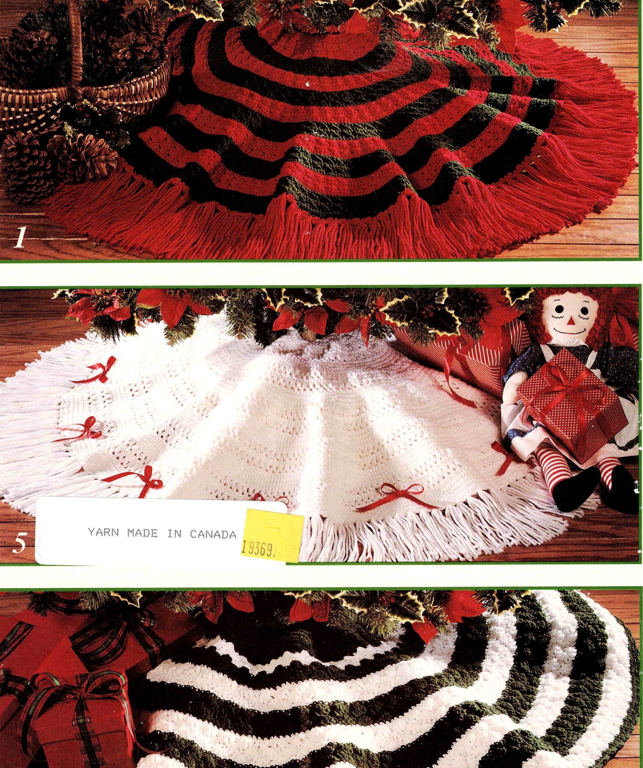 30 Vintage Christmas Crochet Patterns for Holiday Decorating, Gifting, and Keepsakes 33 Three Vintage Christmas Tree Skirt Styles