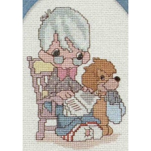 Vintage Precious Moments Cross Stitch PDF Pattern, Quote "Grandpa's Are A Gift from God", DMC/Susan Bates Floss, Wall Pic, Digital Download