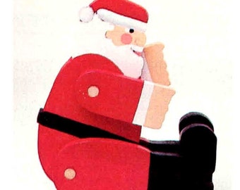 Vintage Wooden Santa Craft PDF Pattern, DIY Woodworking Christmas Santa w/ Moveable Arms & Legs, Great for Gift/Craft Fair, Digital Download