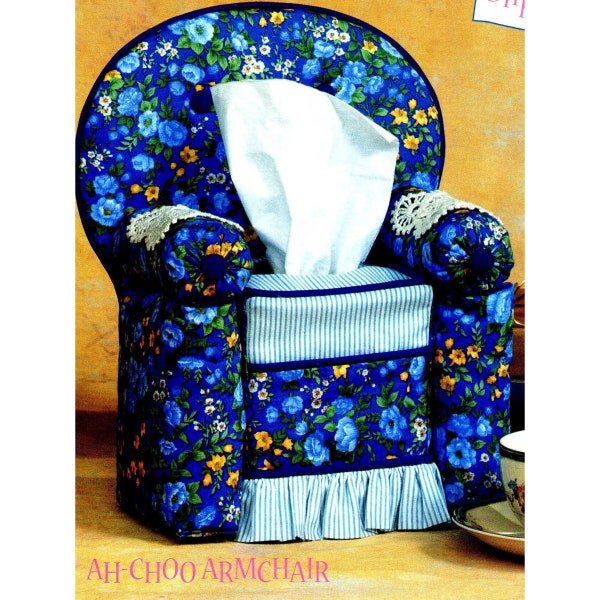 Tissue Box Covers PDF Pattern Booklet, 2 Designs to Craft Armchair or Sofa Slipcovers, For Square/Rectangular Boxes, Digital Download