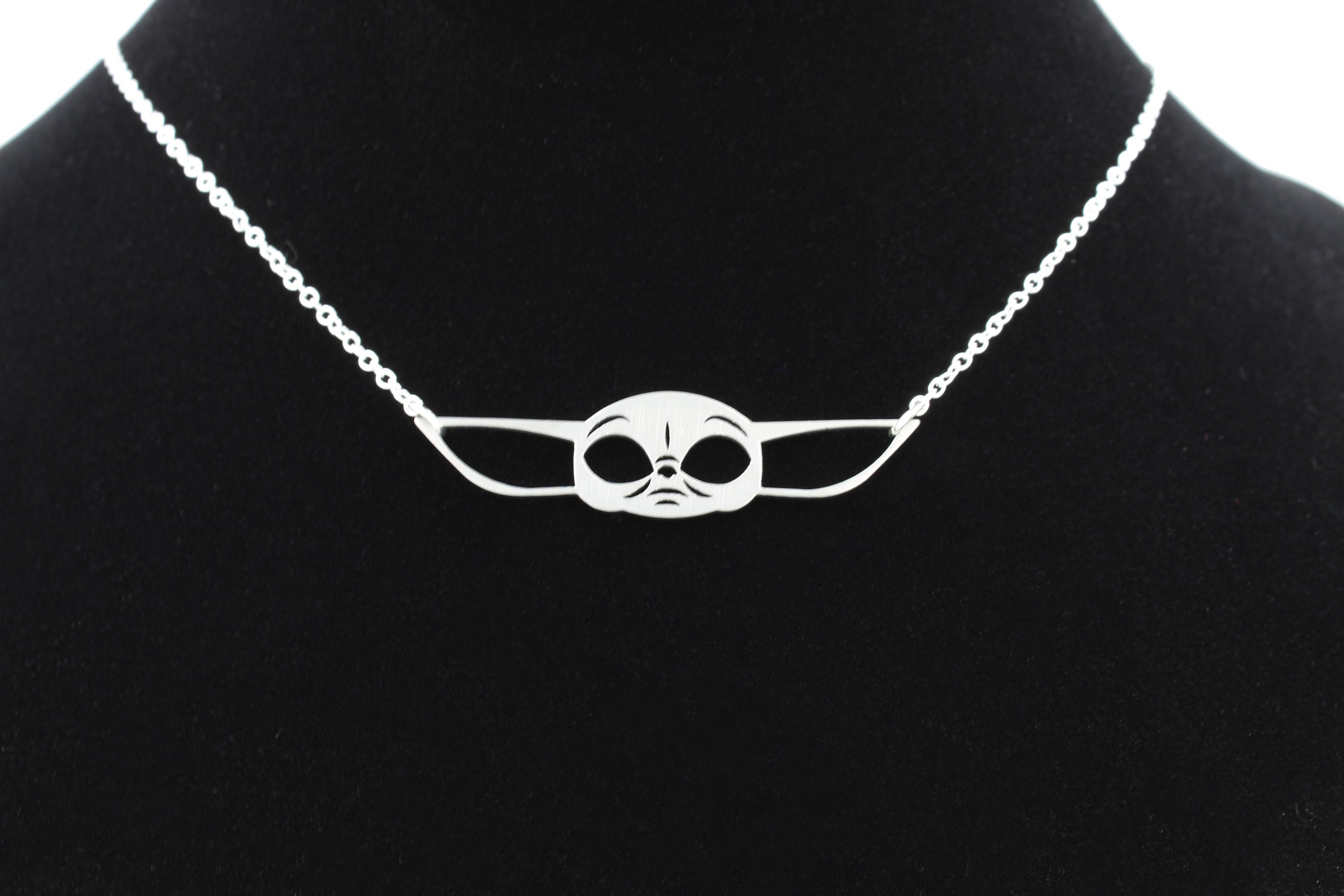 Baby Yoda Necklace Silver Necklace Baby Yoda Jewelry the Etsy
