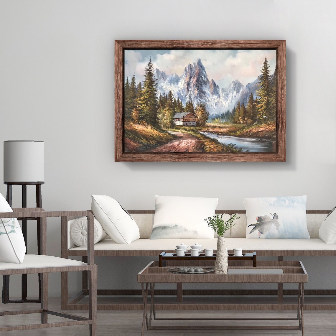 Rugged Mountain B Landscape Western Wall Art Canvas Painting Etsy