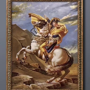 Napoleon Crossing the Alps (1801) by Jacques-Louis David Famous Handmade Reproduction Wall Art Canvas Oil Painting Home Decor Western Art