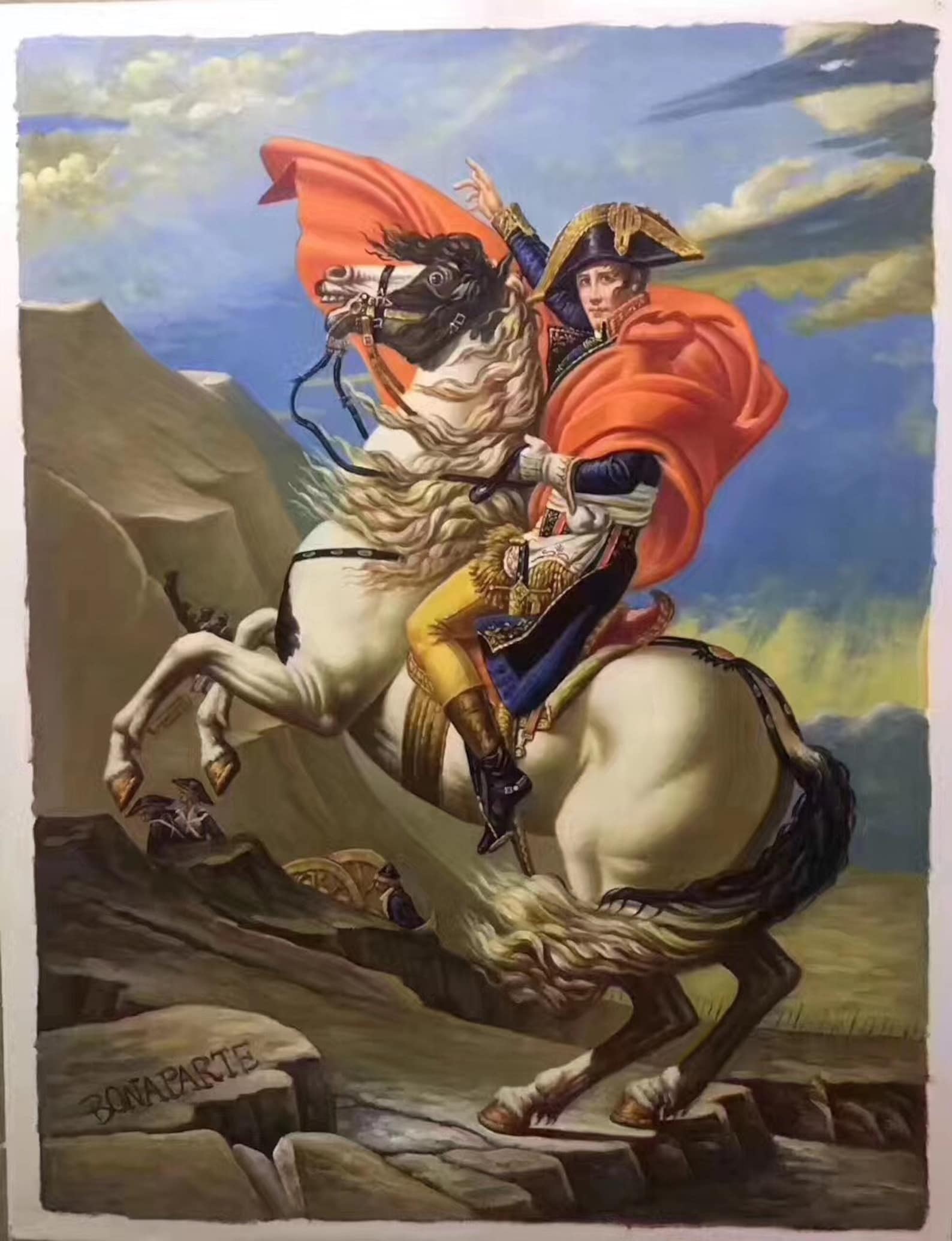 Napoleon crossing the alps 1801 by jacques louis david etsy