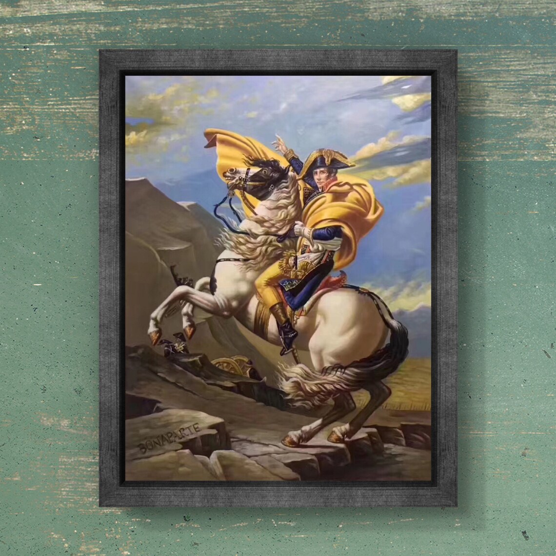 Napoleon crossing the alps 1801 by jacques louis david etsy