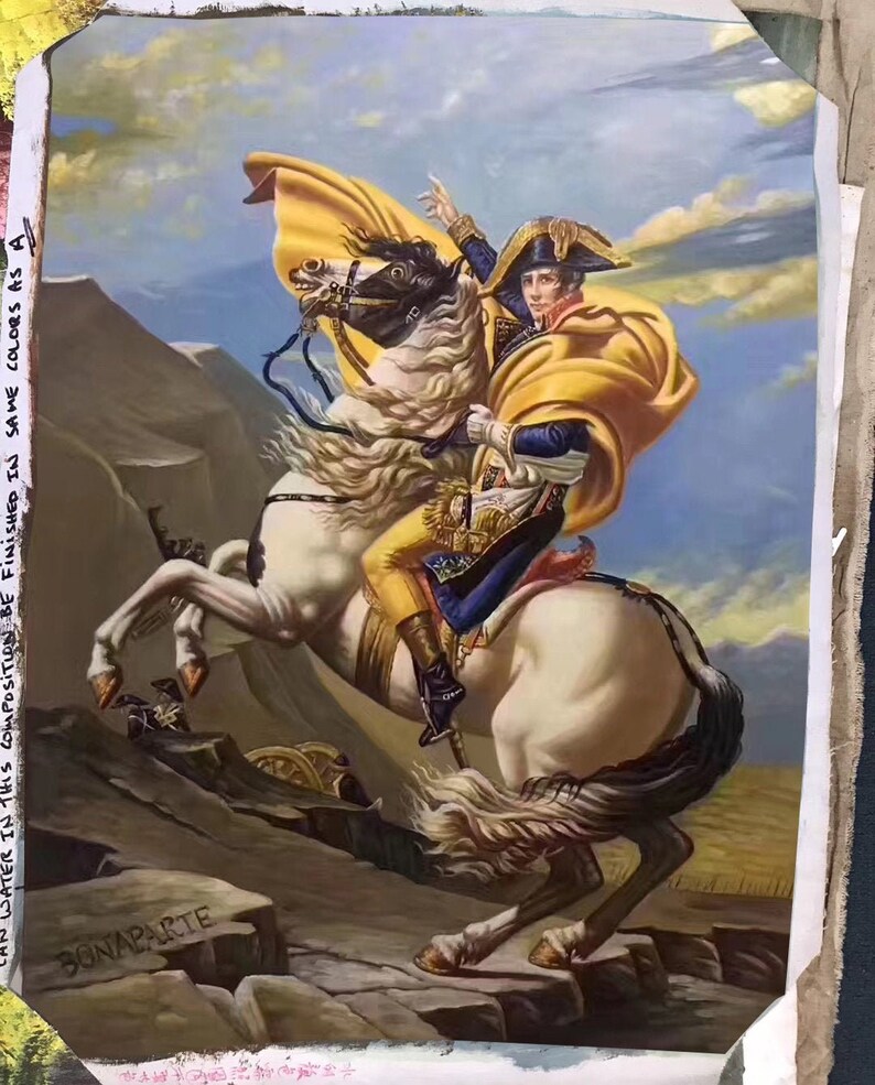 Napoleon crossing the alps 1801 by jacques louis david etsy