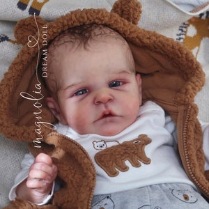 Custom order! Reborn baby doll boy Roux by Cassie Brace 18” LE COA painted hair Magnolia Dream Doll