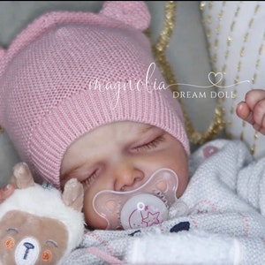 Custom Order! Reborn baby girl doll Cayle by Olga Auer 19” LE painted hair Magnolia Dream Doll