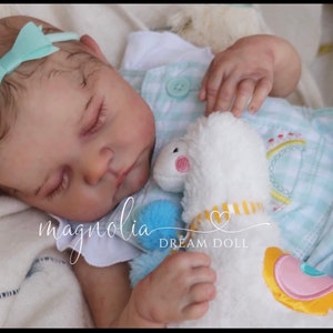 Custom Order!Reborn baby girl boy Levi by Bonnie brown  COA Magnolia Dream Doll painted hair 17”(21”if legs straight)