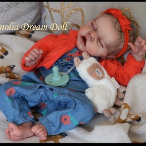 Custom order reborn baby doll girl Twin A by Bonnie Brown 17” 3D painted hair Magnolia  Dream Doll