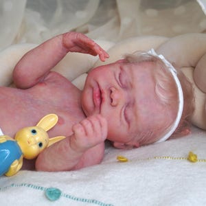 Silicone baby doll girl full body soft bland Lavender asleep 18” Magnolia Dream Doll (ready to ship)