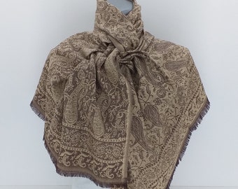 Brown ottoman Pashmina, Scarf, Shawl, Wrap, turkish stole, Mothers day gift, woman fashion, decorative shawl, turkish wrap  code: B6