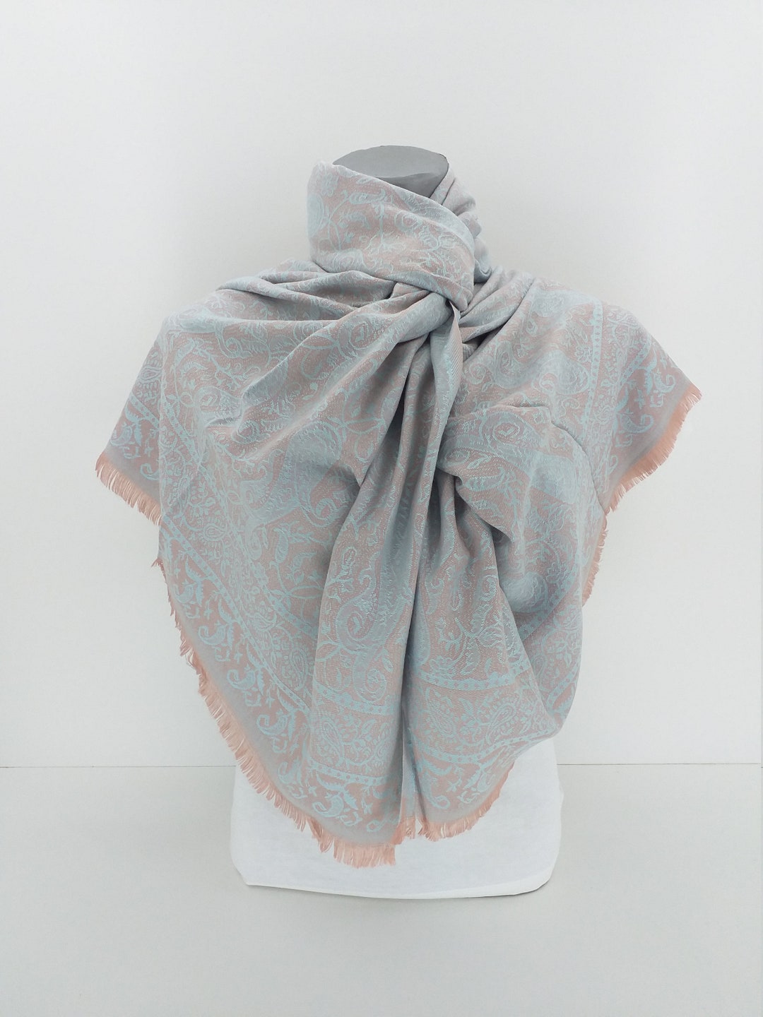 Écharpe femme en laine et soie douce châle enveloppante pashmina à