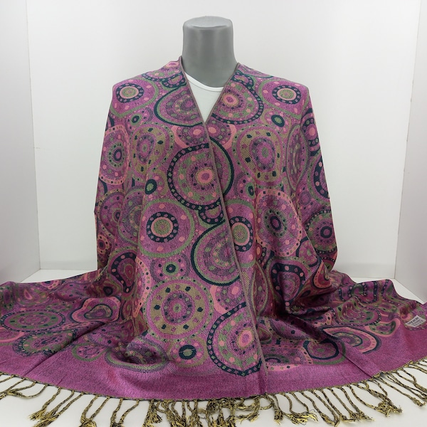 Pashmina, Scarf, Shawl, Wrap, Magenta shawl, turkish shawl, Wedding shawl, Retro style, Festival shawl, Bohemian accessory, Pareo code: CB7
