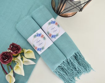 Wedding Favors pashminas for guests in bulk, Mint Color Shawl, Personalized gift, Party favors, Bridal Shower Favors, gastgeschenk hochzeit