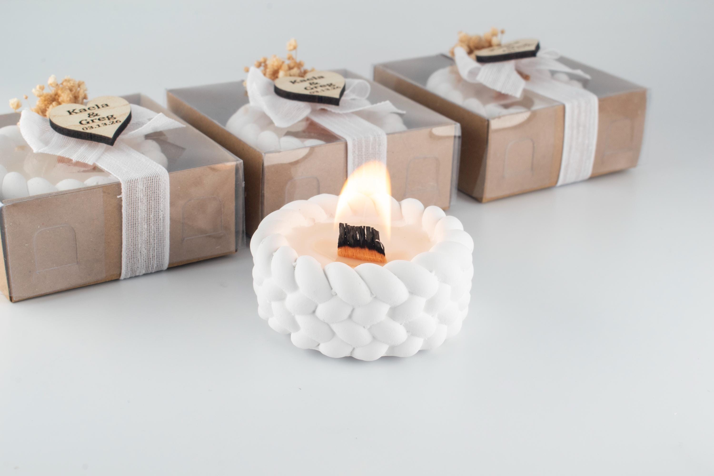 Wedding Favors Candle in Bulk, Bridal Shower Gift, Stone Candle, Baby ...