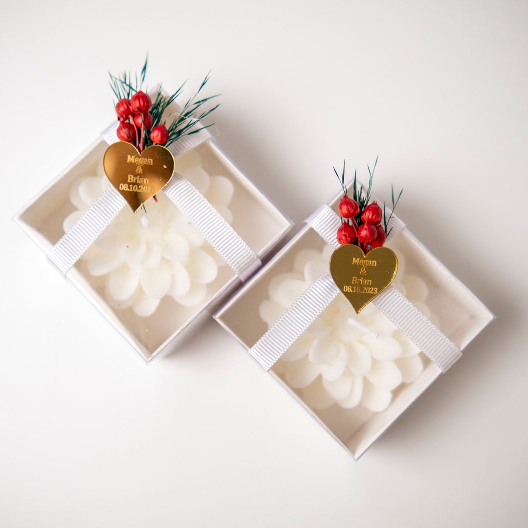 50 Pcs Wedding Favors Candles for Guests in Bulk, Lotus Spa Candle ...