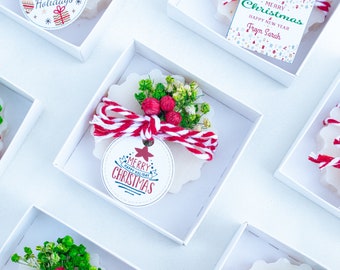 50 piezas Regalos de Navidad Jabones a granel, Favores de fiesta de Navidad, Regalo de Feliz Navidad para compañeros de trabajo, gastgeschenk hochzeit, Regalo personalizado