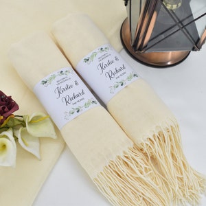 Wedding Favors pashminas for guests in bulk, Cream Pashmina, Personalized gift, Party favor, Bridal Shower Favors, Wholesale cheap shawl