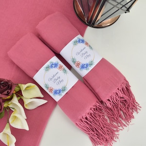 Wedding Favors pashminas for guests in bulk, Coral color bridesmaid proposal, Shawl, Personalized gift, Scarf, Bridal shower, Party favor