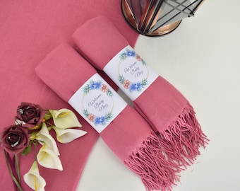 Bruiloft gunsten pashmina's voor gasten in bulk, koraal kleur bruidsmeisje voorstel, sjaal, gepersonaliseerd cadeau, sjaal, bruids douche, partij gunst