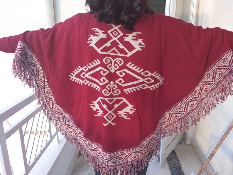 women dress women cape women coat aztec pattern poncho women jacket winter cloth handmade poncho women poncho wool poncho