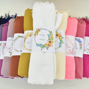 10 pcs Châles Pashmina pour les invités en vrac, cadeau personnalisé, cadeau, faveurs de douche nuptiale, gastgeschenk hochzeit